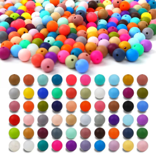 300PCS Silicone Beads for Keychain Making Kit Beads for Pens Silicone Beads BNEW