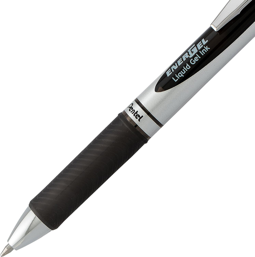 Retractable Liquid Gel Pen, 0.7Mm, Medium Line, Black Ink, Pack of 2 - Picture 4 of 12