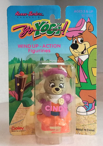 VINTAGE 1992 HANNA BARBERA YO YOGI CINDY BEAR TOY WIND UP FIGURINE BOLEY - NEW!!