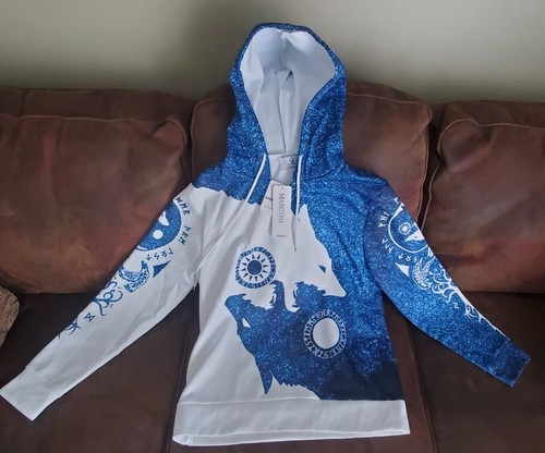 ¡NUEVO! Sudadera con Capucha Maroths Azul Lobo Pullover Manga Larga Talla L Se Ajusta Como M - Imagen 1 de 6