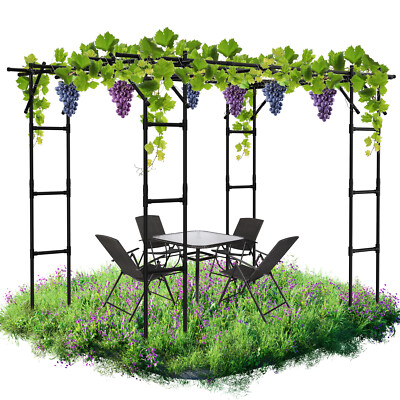 Docred Extra Large Outdoor Garden Arch Trellis 87''Hx118''Lx79''W Grape Trellis