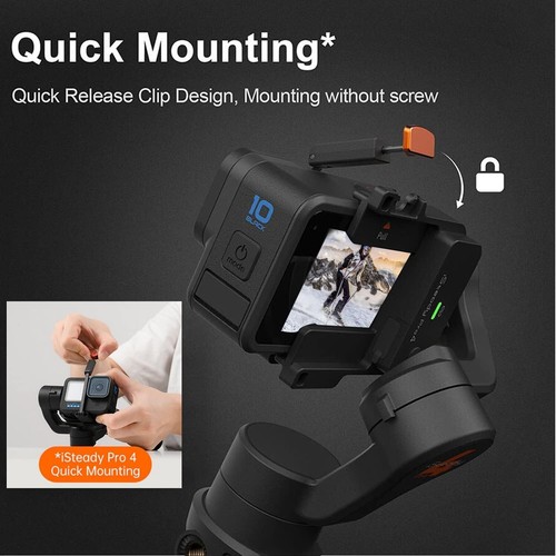 Hohem iSteady Pro 4 Action Cam Gimbal Stabilizer Compatible for Gopro Hero 13 12 - Picture 4 of 7