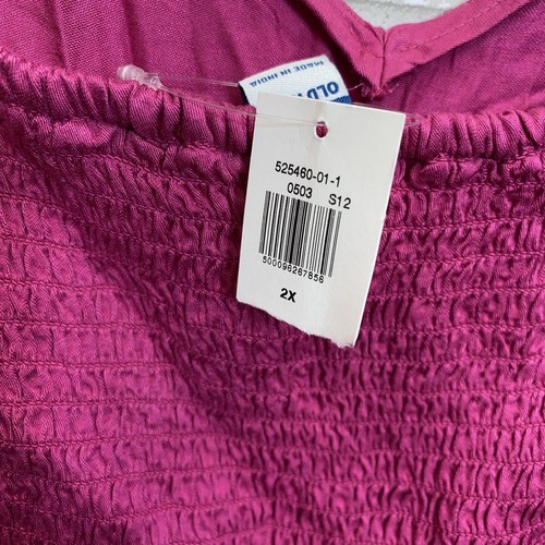 Old Navy 2X Plus Pink Raspberry Spaghettiträger Kleid Neu mit Etikett - Bild 4 von 12