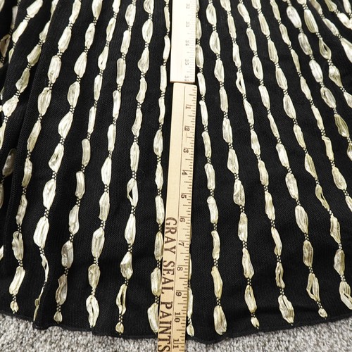 NEW St John Dress Womens 14 Black Knit Gold Woven Long Sleeve Caviar Ecru Luxury - Picture 12 of 16