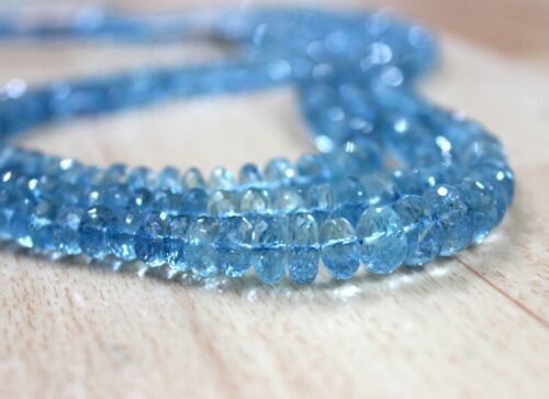 527 Ct Natural AQUAMARINE Necklace Sea Blue faceted Lustrous estate certified,3 - Picture 3 of 7