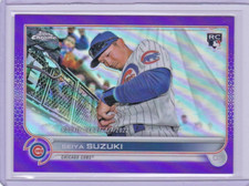 2022 TOPPS CHROME UPDATE #USC144 SEIYA SUZUKI ROOKIE DEPUT PURPLE REFRCATOR CUBS