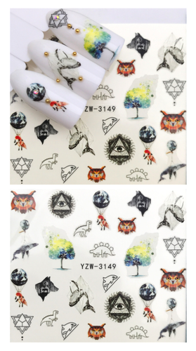 Nail Stickers Water Decals💐Flowers🌸Lace🎀Tribal🦋Butterfly🍓Fruits🌈Jewels🦄🌼 - Picture 336 of 432
