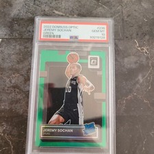 2022-23 Donruss Optic #236 Jeremy Sochan 5/5 TRUE GREEN BOOKEND PSA 10 RC SPURS