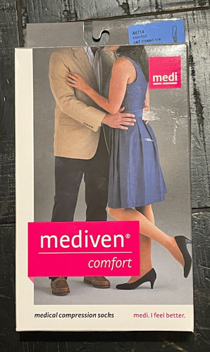 NEU Mediven Komfort Kompressionsstrümpfe Wade geschlossene Zehe Größe IV 15-20 Sandstein