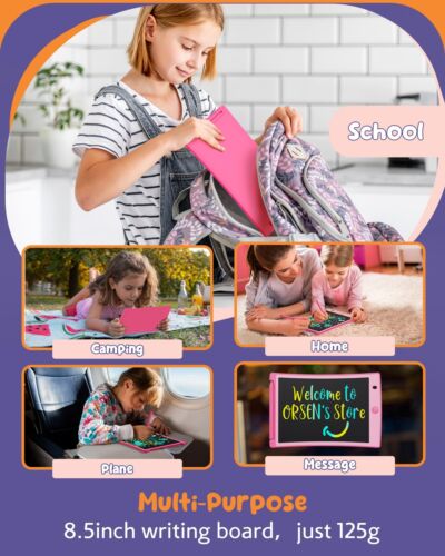 8.5 Inch LCD Writing Tablet Colorful Doodle Board Erasable Reusable Drawing Pads - Picture 4 of 7