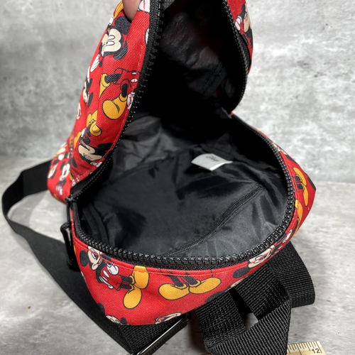 Disney Backpack Red Mickey Mouse All Over Pattern Small Approx. 11 X 6 X 3 - Picture 9 of 12