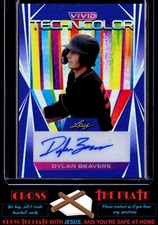 1-2022 Leaf Vivid Technicolor Navy Blue Auto Dylan Beavers Orioles 2/30 #T-DB1