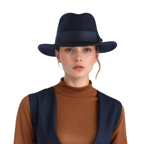 Classic Fedora Hat for Men & Women - Wide Brim, Sweatband With Black Bow Ribbon - Picture 18 of 39