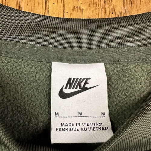 NIKE Men’s Dark Green Fleece Crewneck Sweatshirt Pullover Size Medium - Picture 7 of 13