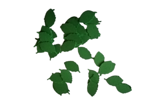 1.5cm x 100 paper leaves die cuts, card making - green /1-400-00469-100 - Picture 1 of 1