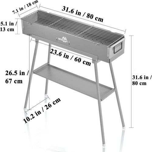 High-Temperature Resistant Portable BBQ Grill for Skewers and Kebab Cooking - Picture 5 of 9