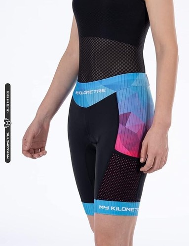 MY KILOMETRE Womens Triathlon Shorts 8” Inseam Tri Shorts with Side Pockets - Picture 2 of 6