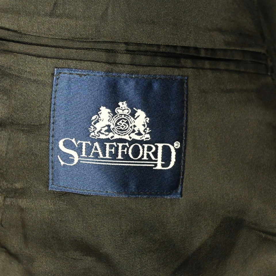 Vtg Stafford 50 X-Long Blanket Basketweave Tweed Blazer Jacket Sport Coat - Image 4 of 4