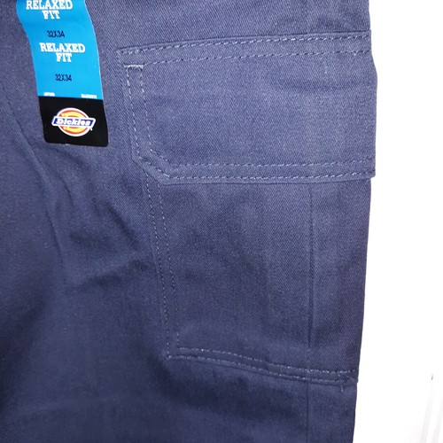 Dickies NEW Mens Relaxed Fit Straight Cargo Pants Size 32 X 34 Navy Work - Picture 6 of 17