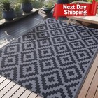 Outdoor Rug 5x8 Ft Reversible Mat Waterproof Plastic Straw Rug Portable