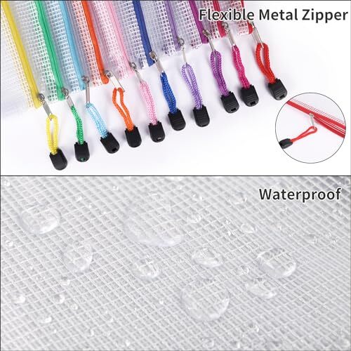 20pcs Mesh Zipper Pouch, Waterproof Zipper Bags, 8 Sizes Plastic 10 color - Bild 4 von 6