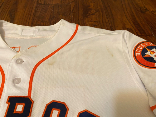 Will Harris 2016 Astros Game Used Worn Home White Jersey MLB K RECORD 52 Ks MLB - Foto 7 di 12
