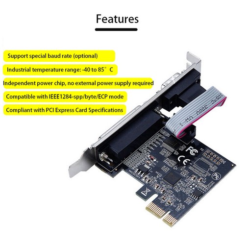 PCIe express to parallel serial port card dapter PCI-E Expansion card Riser card - Picture 2 of 10