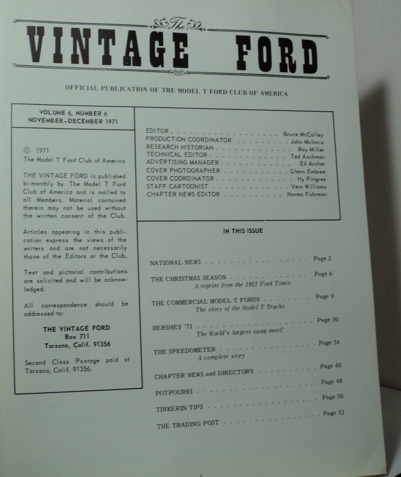 Vintage Ford magazine - November-December 1971