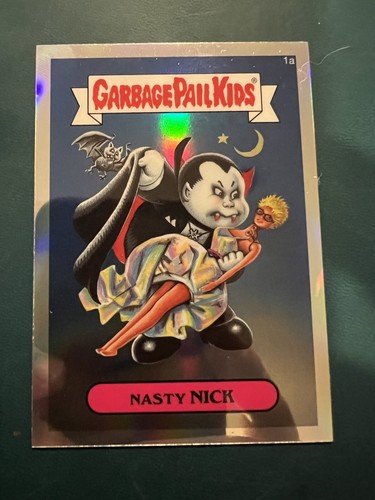 💥Nasty Nick 2013 Garbage Pail Kids Chrome 1st Series 1 Base Refractor 1a GPK💥 - Picture 1 of 2