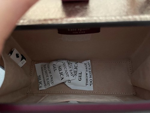 NWT Kate Spade Wrapping Party Gift Box Crossbody Bag Glittering Rose Meta $359 - Picture 8 of 9