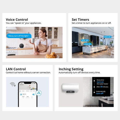 100-240V 16A WiFi Smart Switch High Accuracy Power Consumption Measure Monitor - Bild 9 von 16