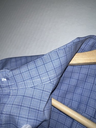 Lauren Ralph Lauren Men's Blue Checkered Button Up Shirt Size 15.5 Long Sleeve - Picture 9 of 13