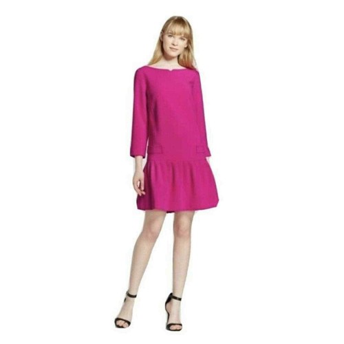 Victoria Beckham for Target Dress Fuchsia Drop Waist Size XS NWT - 第 2/10 張圖片