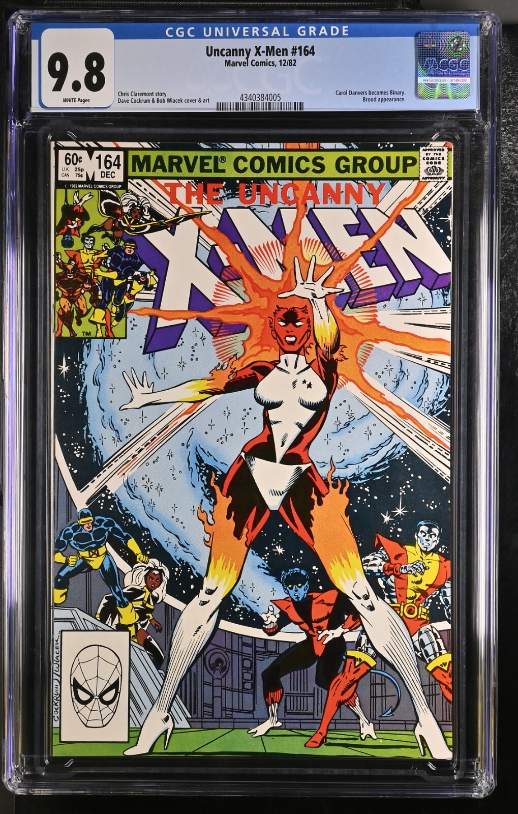 X-Men #164 (1982) CGC 9.8 White Pages - Carol Danvers Becomes Binary