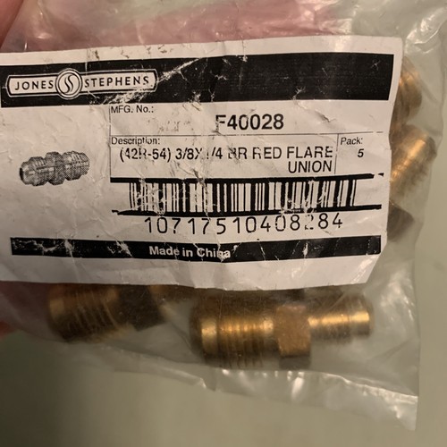 Neu 5 Stück Jones Stephens 3/8”X1/4” rot Flare Union F40028 - Bild 3 von 6