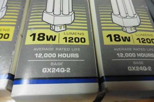 4 lot Bulb GX24Q-2 Triple tube 3500K Pro Fluorescent 12000 hr 18W 1200l CFL10252 - Picture 2 of 5
