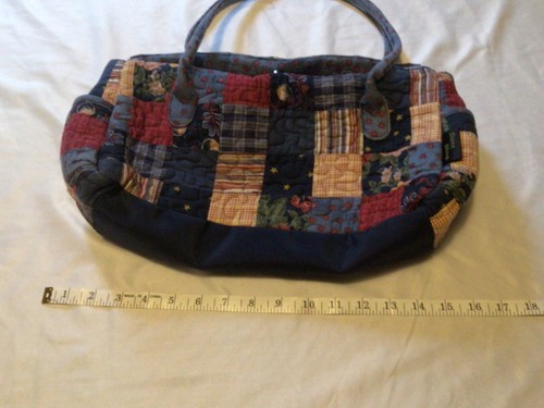 Donna Sharp Purse~Handbag~Tote~W/Matching Wallet~Quilted~Blue~Calico~Boho~GC! - Picture 12 of 15