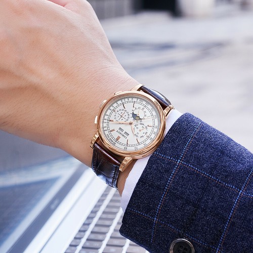 Reloj Automático Hombre 42mm Corgeut Fase Lunar Multifunción Año Día Semana Calendario - Imagen 9 de 16