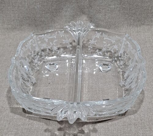 Fostoria Glass Navarre Crystal 2 Part Handled Relish - Picture 2 of 5