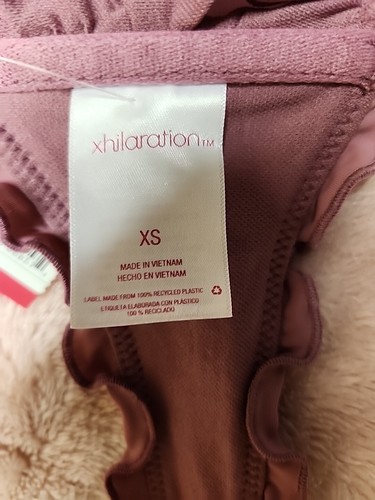 ☆ NWT Xhilaration Junior’s Swim Bikini Top Size XS Mauve Ruffles Removable Pads - Picture 5 of 6
