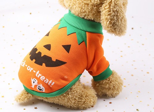 Adorable Pequeño Paño Perro Paño Halloween Disfraz Divertido Vestir Invierno Cálido Mono - Imagen 2 de 10