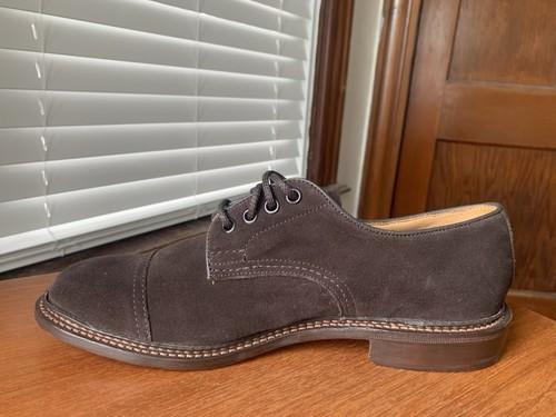 NEU mit Karton | Tricker's 7,5 UK 8,5 US George ungefüttert braun Wildleder Kappe Zehe Schuhe - Bild 4 von 18