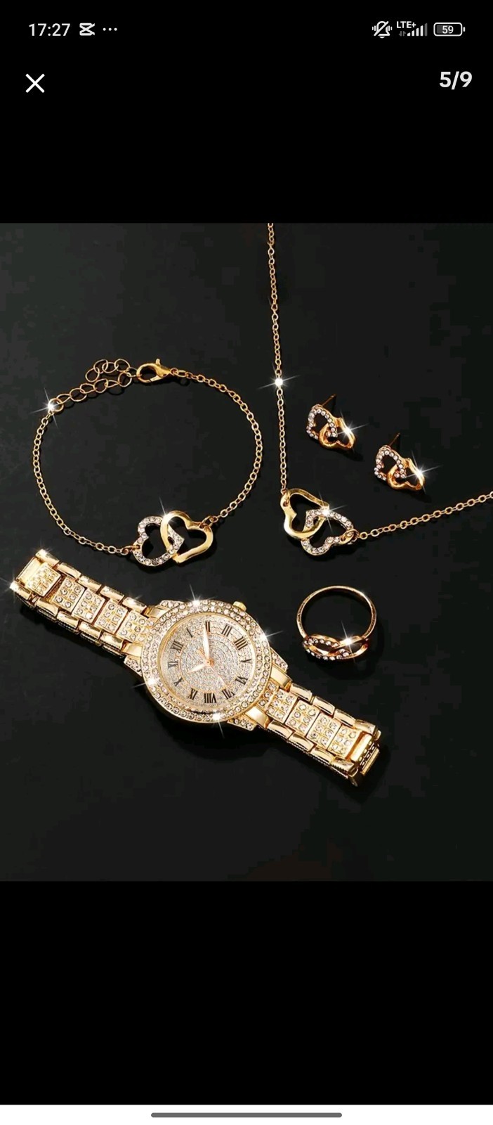Womens Elegant Fashion Watch Jewelry Set Round Dial Analog Quartz Watch Bra.