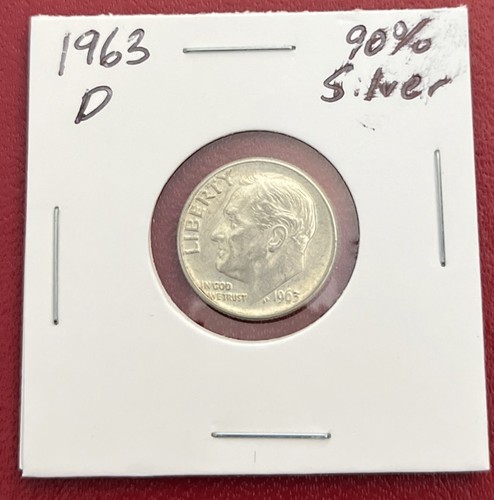 1963-D Roosevelt Dime Nice AU? ~ 90% Silver U.S. Coin