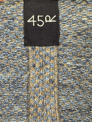 45R Houndstooth Herringbone Tweed Knit Jacket Wool Blend SZ: 3 Blues Unisex RARE - Picture 11 of 16