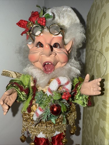 Mark Roberts Christmas Sugar And Spice Elf Stocking Holder 51-27524 With Box - Picture 3 of 15