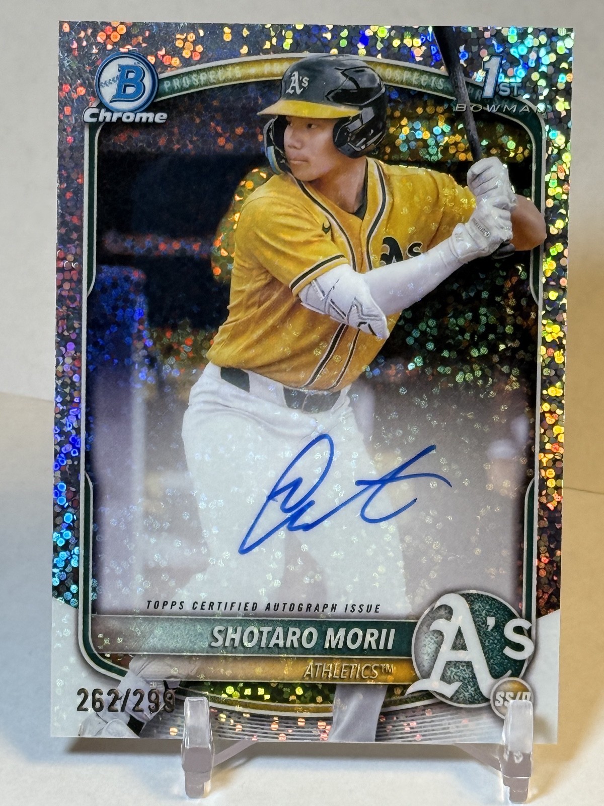 2025 Bowman Chrome Shotaro Morii Speckle Refractor Auto /299 CPA-SM 1st Bowman