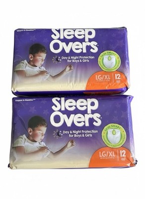 Sleep Overs LG/XL Diapers 60-125 lbs Unisex 12 Count Day & Night Protection