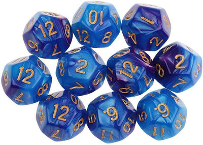 10 STÜCKE Polyedrische Würfel D12 Würfel Dice Spielwürfel for DND RPG Tischspiel