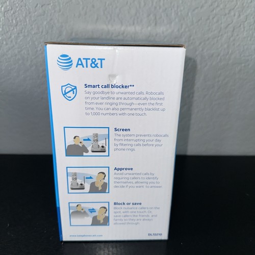 AT&T 2 Handset Connect to Cell Answering System Phone Silver #DL72210 Sealed - Zdjęcie 2 z 6